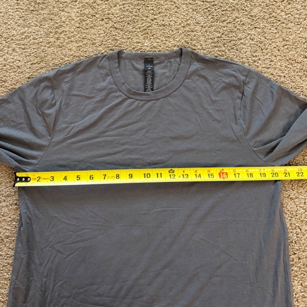 Lululemon 5 Year Basic Long Sleeve Shirt Gray Mens size Large Pima Cotton Blend - Picture 5 of 6